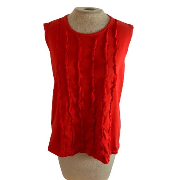 Ann Taylor Tops - Ann Taylor Tank Top Micro Ruffle Orange